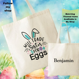Bolso De Tela Búsqueda de huevos de Pascua personalizada