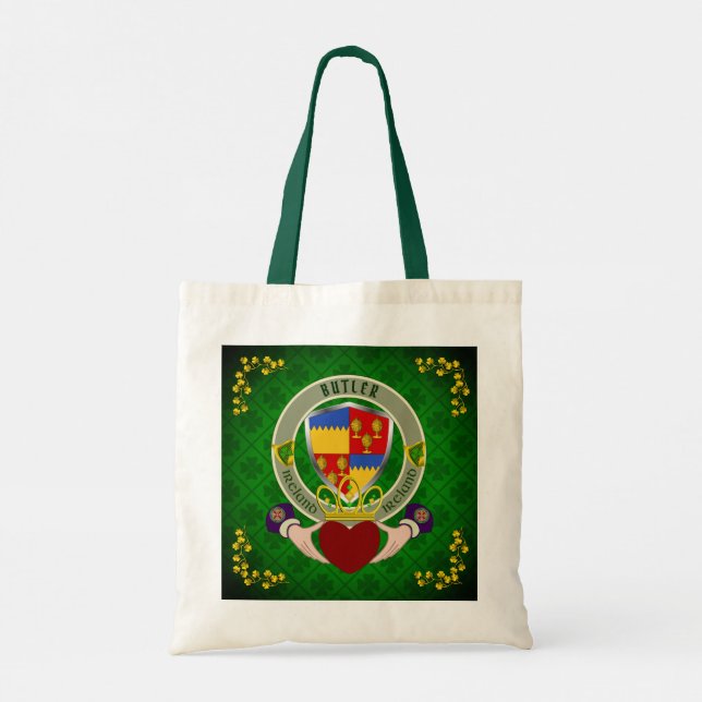 Bolso De Tela Butler Irish Shield y Claddagh Personalizados (Reverso)