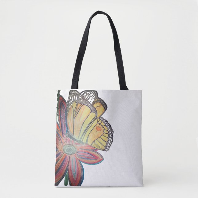 Bolso De Tela Butterfly landing beautiful (Anverso)