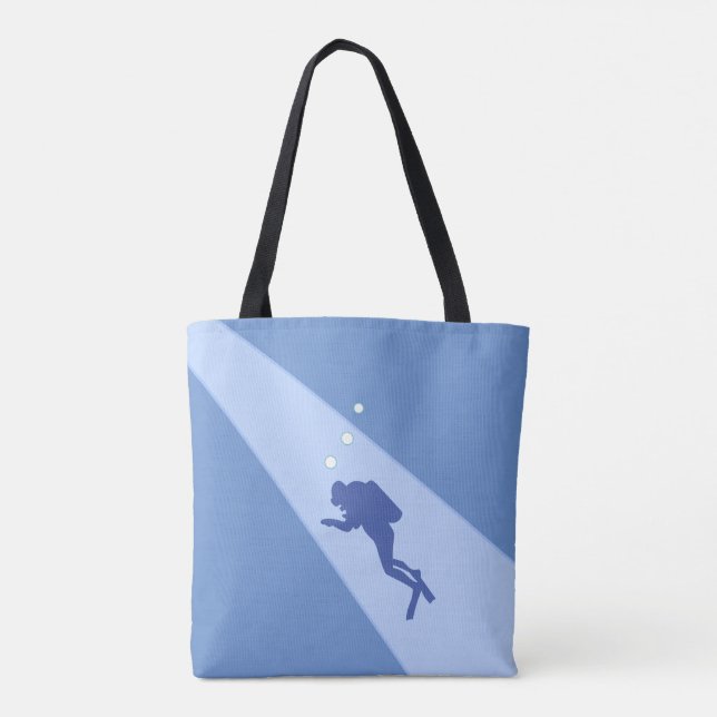 Bolso De Tela Buzo de buceo azul (Reverso)