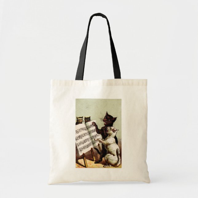Bolso De Tela C. 19. Cantando gatos (Frente)