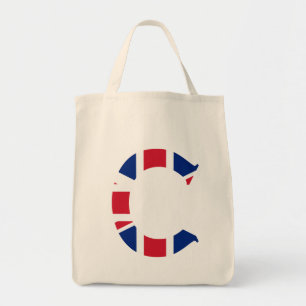 Bolso De Tela C Monograma sobrepuesto en Union Jack Flag gtcn
