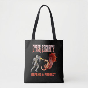 Bolso De Tela Caballero de Ciberseguridad Defensa de Dragón