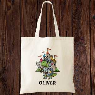 Bolso De Tela Caballero de dinosaurio de dibujos animados lindos