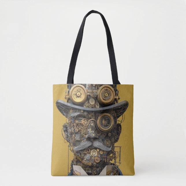 Bolso De Tela Caballero Mecánico Steampunk (Anverso)