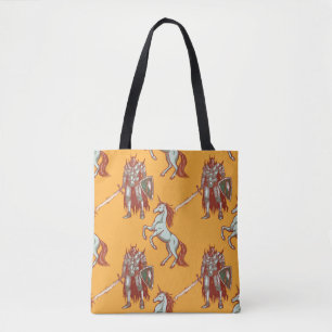 Bolso De Tela caballero medieval y patrón sin soldadura unicorn