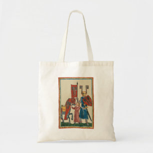Bolso De Tela Caballero y escudero, arte medieval del siglo XIV