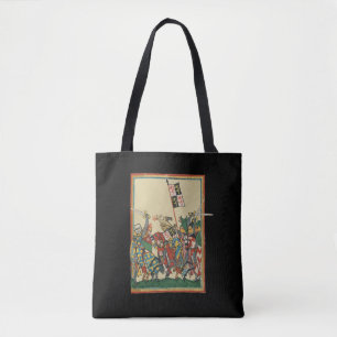 Bolso De Tela Caballeros cargando, Manesse del Codex del Siglo X