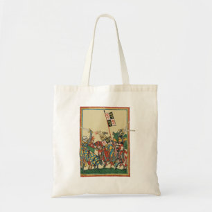Bolso De Tela Caballeros cargando, Manesse del Codex del Siglo X