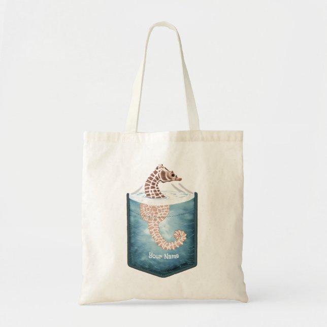 Bolso De Tela Caballito de mar de bolsillo (Frente)