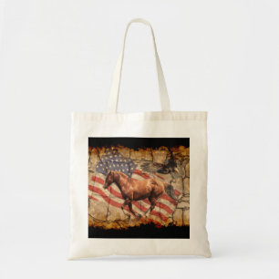 Bolso De Tela Caballo, águila y bandera de los EE.UU.
