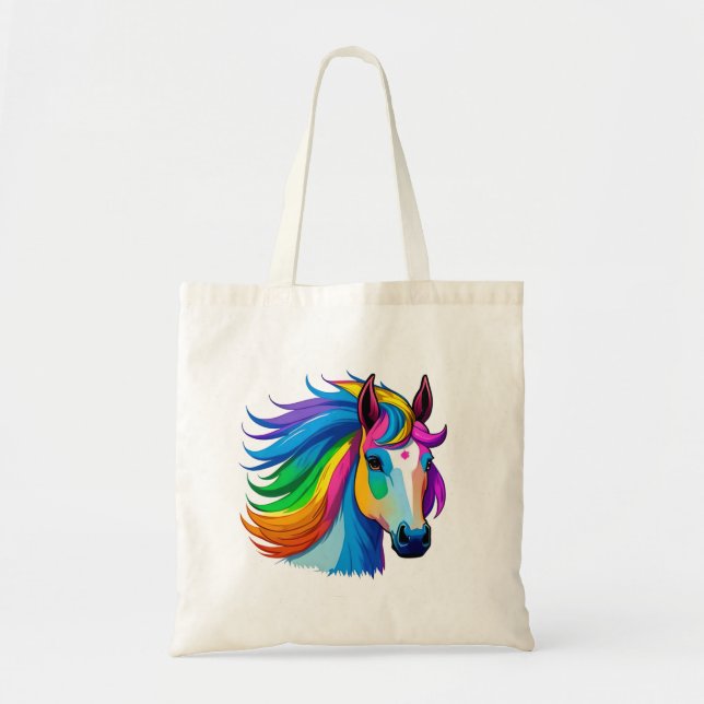 Bolso De Tela Caballo arco iris (Frente)