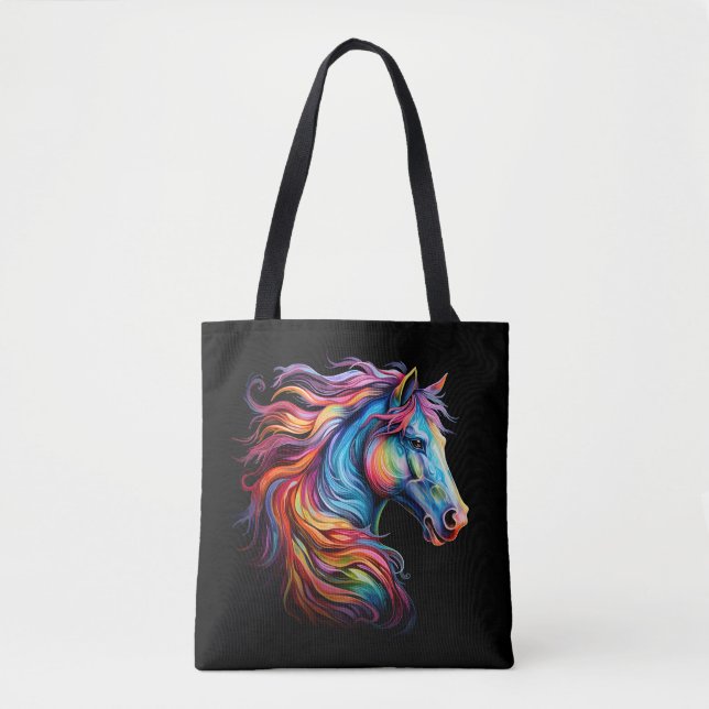 Bolso De Tela Caballo arco iris (Anverso)