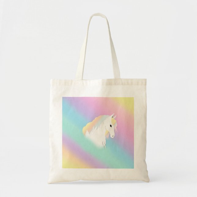 Bolso De Tela Caballo arcoiris Unicornio (Frente)
