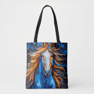 Bolso De Tela Caballo Artístico Equino Belleza y Geométrico Vibr
