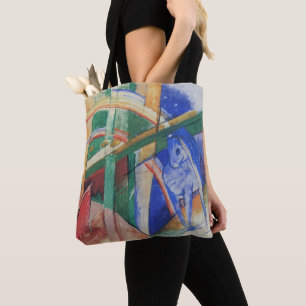 Bolso De Tela Caballo azul con arco iris de Franz Marc