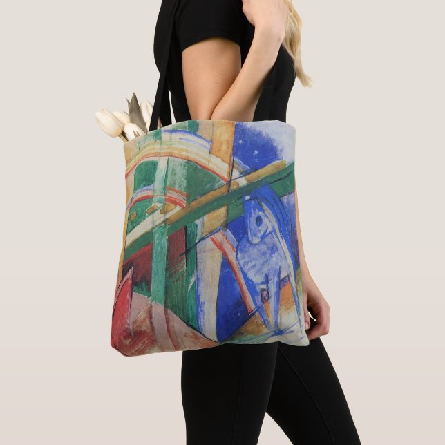Bolso De Tela Caballo azul con arco iris de Franz Marc (Detalle)