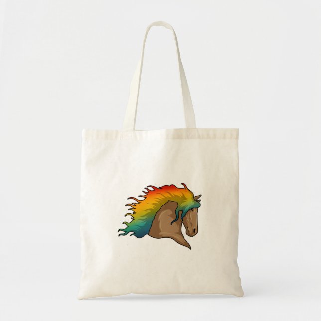 Bolso De Tela Caballo con el pelo arcoiris (Frente)