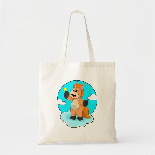 Bolso De Tela Caballo con nubes (Frente)