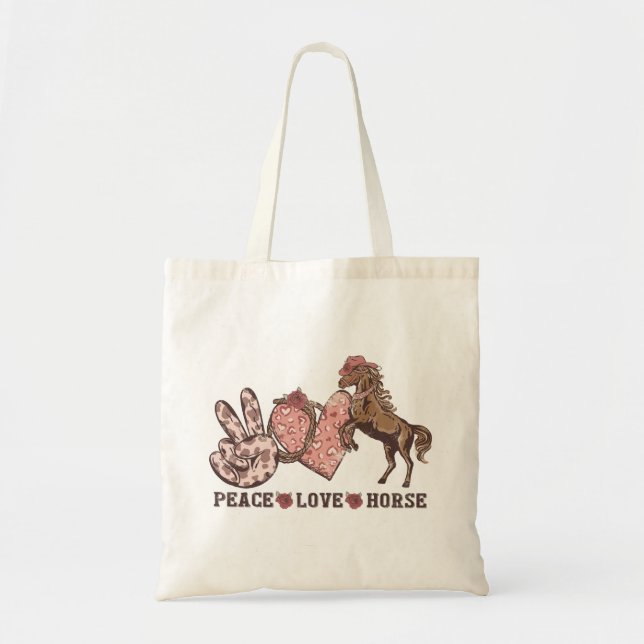 Bolso De Tela Caballo de amor de paz (Frente)