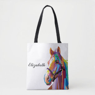 Bolso De Tela Caballo de arte pop colorido personalizado