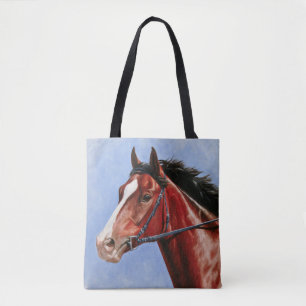 Bolso De Tela Caballo de carreras de Bay Thoroughbred