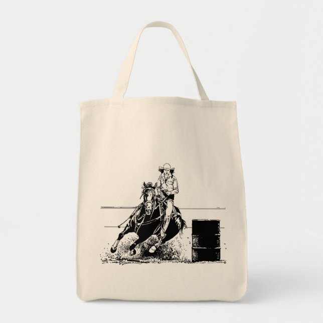 Bolso De Tela Caballo de Carreras del barril (Frente)