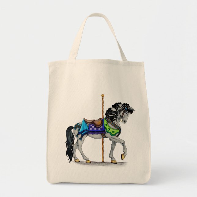 Bolso De Tela Caballo de carrusel (Frente)