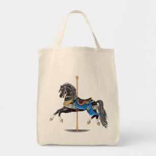 Bolso De Tela Caballo de carrusel negro