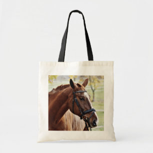 Bolso De Tela Caballo de castaño con brillo, brindis, en pasto