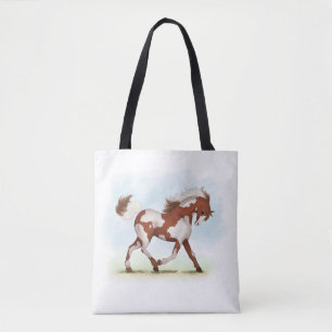 Bolso De Tela Caballo de castaño sobre el bosque