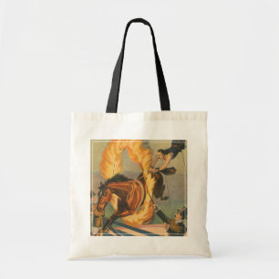 Bolso De Tela Caballo De Circo Saltando Por Un Carrote Flamante