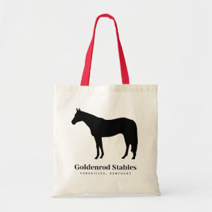 Bolso De Tela Caballo de color personalizado, nombre de granja p
