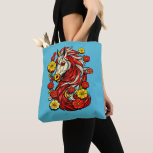 Bolso De Tela Caballo de Fuego Rojo – Zodiaco Chino 2026