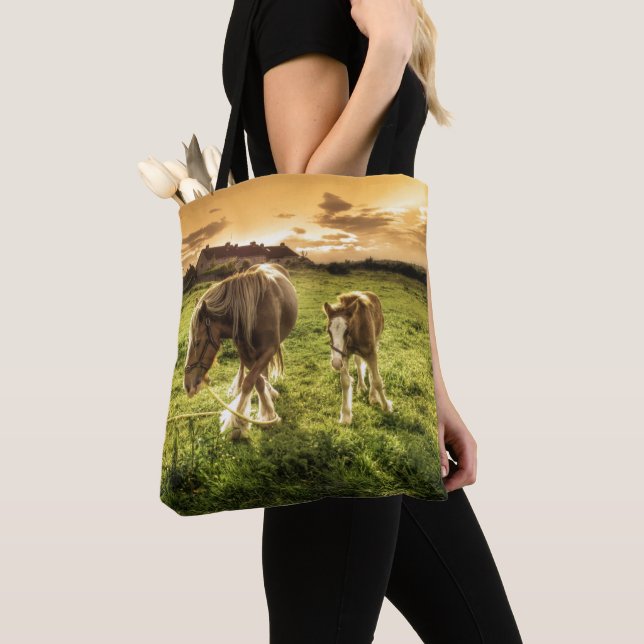 Bolso De Tela Caballo de la madre y del potro (Detalle)