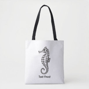 Bolso De Tela Caballo de mar negro