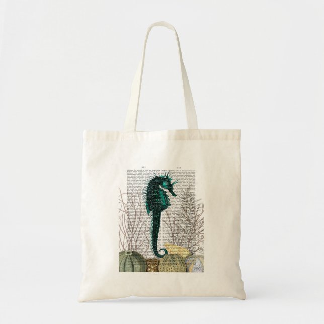Bolso De Tela Caballo de mar y erizos de mar (Frente)