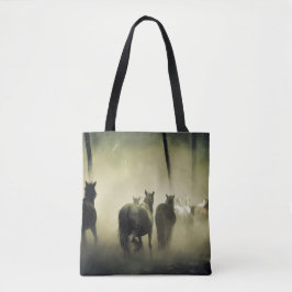 Bolso De Tela Caballo en niebla
