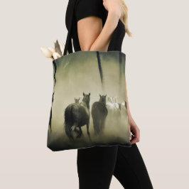 Bolso De Tela Caballo en niebla