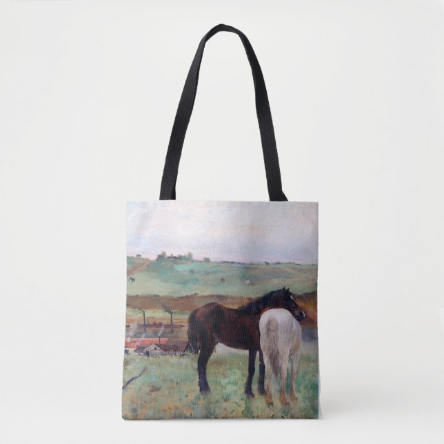 Bolso De Tela Caballo en una pradera, Edgar Degas (Anverso)