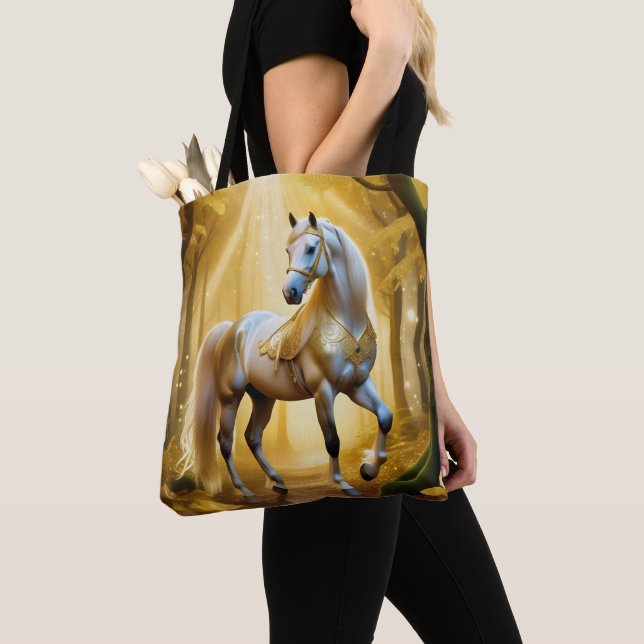 Bolso De Tela Caballo encantado en el bosque dorado (Detalle)