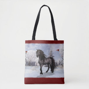 Bolso De Tela Caballo frisón feriado de invierno de 2024