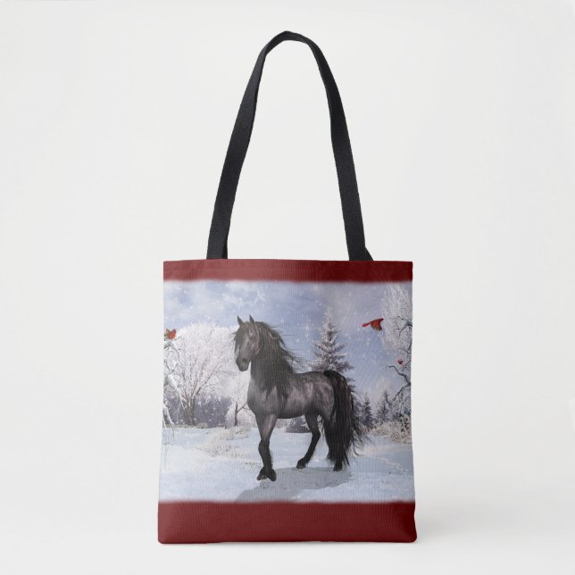 Bolso De Tela Caballo frisón feriado de invierno de 2024 (Anverso)
