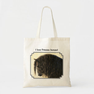 Bolso De Tela Caballo frisón negro