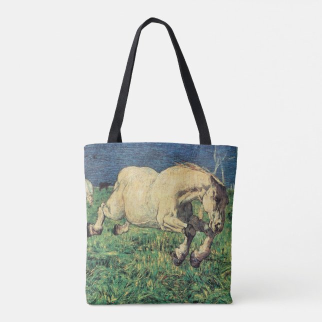 Bolso De Tela Caballo galopante de Giovanni Segantini, Arte Vint (Reverso)