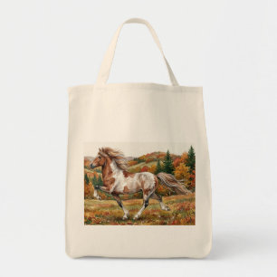 Bolso De Tela Caballo islandés Freya en bosque otoñal