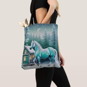 Bolso De Tela Caballo mágico en un bosque encantado