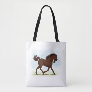 Bolso De Tela Caballo marrón castaño ecuestre