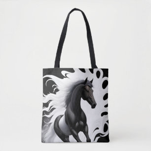 Bolso De Tela Caballo Negro Magnífico