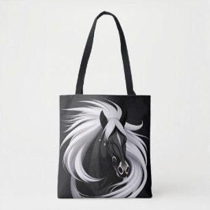 Bolso De Tela Caballo Negro Magnífico